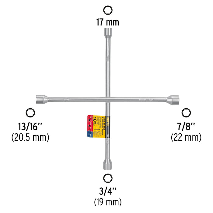 Llave de cruz 18' galvanizada, Pretul 21801 LLCR-18P