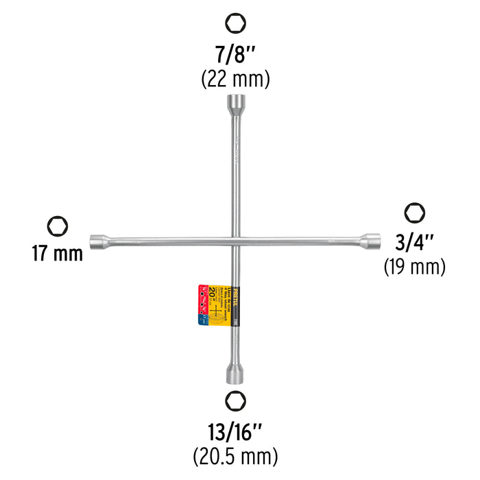 Llave de cruz 20' galvanizada, Pretul 21802 LLCR-20P