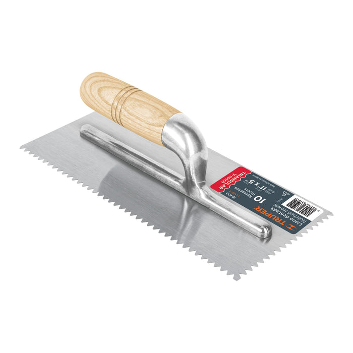 Llana 11' dentado triangular, 10 remaches, mgo madera,Truper 15403 LLMD-11
