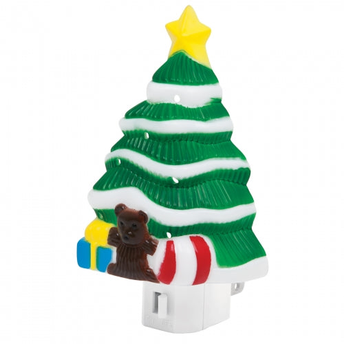Luz de noche con lámpara E12, pino de navidad, Volteck 46137 LUZ-08