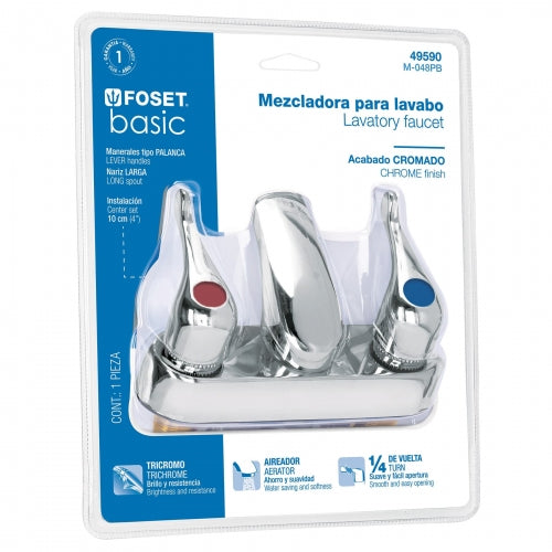 Mezcladora manerales palanca para lavabo, Foset Basic 49590 M-048PB