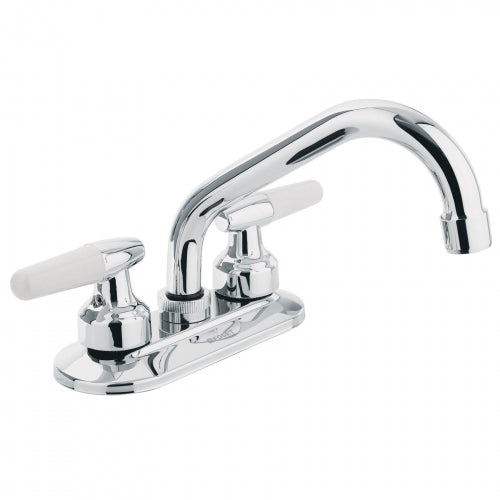 Mezcladora 4' para lavabo, cuello tubular, manerales cono 47687 M-070I