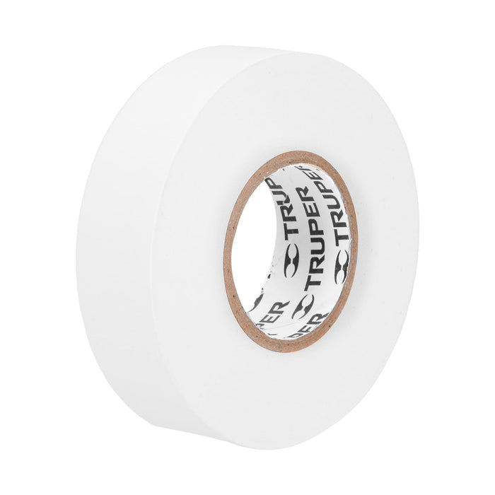 Cinta de aislar de 18 m x 19 mm, blanca, Truper 12506 M-33B