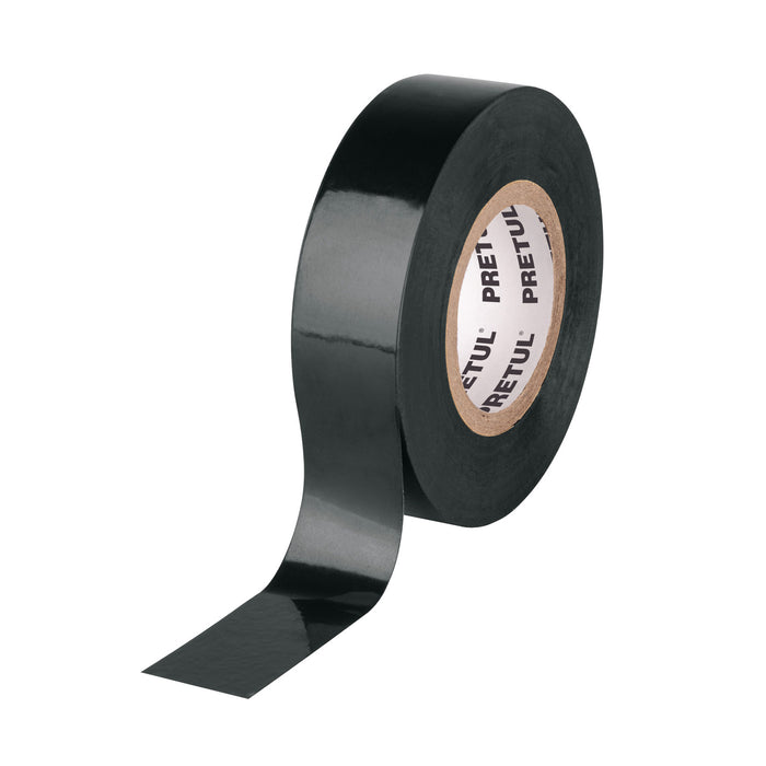 Cinta de aislar de 18 m x 19 mm, negra en blíster, Pretul 20523 M-33P-B