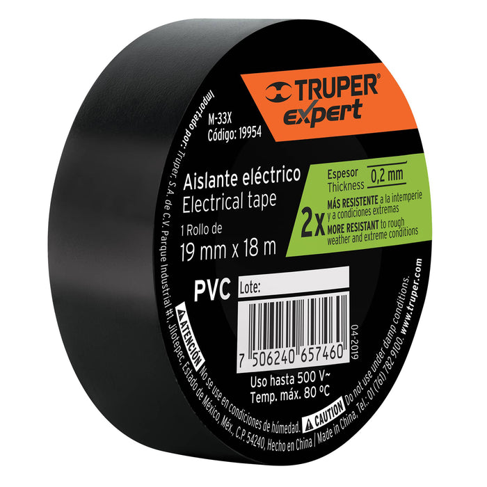 Cinta de aislar 19mm x 18m Truper Expert 19954 M-33X
