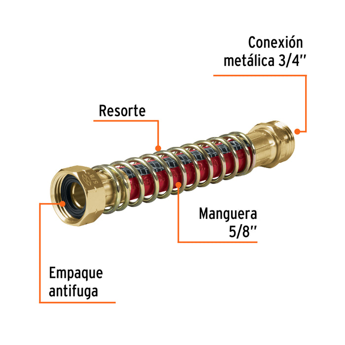 Conexión 3/4' antitorceduras para manguera, Truper 10378 M-FLEX