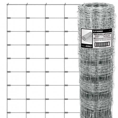 Rollo 50 m x 1.67m de malla borreguera de acero galvanizado 42862 MAGA-50X16