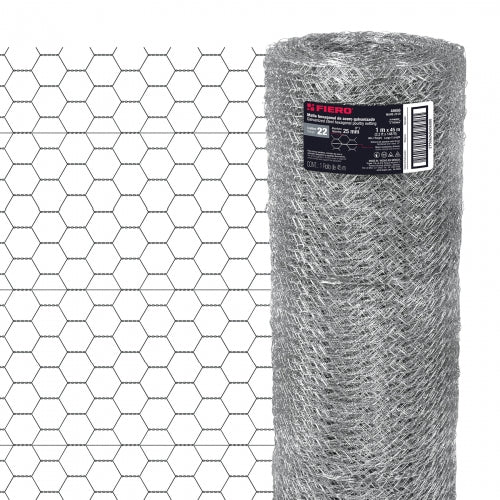 Rollo de malla hexagonal 45m x 1m calibre 22 abertura 25 mm 44656 MAHE-2510