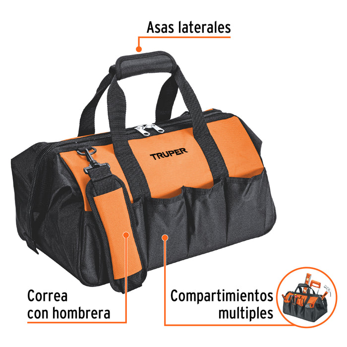 Maleta portaherramientas de 16', Truper 17102 MALE-16