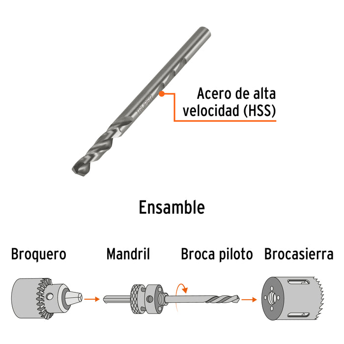 Broca piloto de 1/4' para brocasierras bimetálicas, Expert 101580