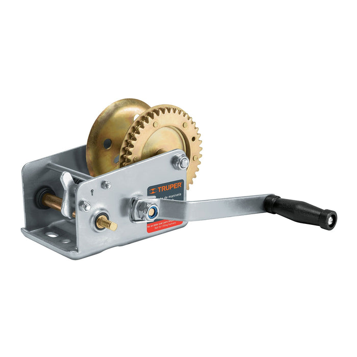 Malacate de manivela 910 kg sin cable, Truper 14724 MAW-91