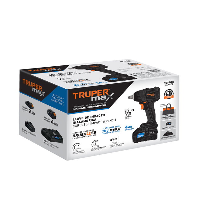 Llave de impacto inalámbrica 1/2', 20 V, sin accesorios 101407 MAX-20LS