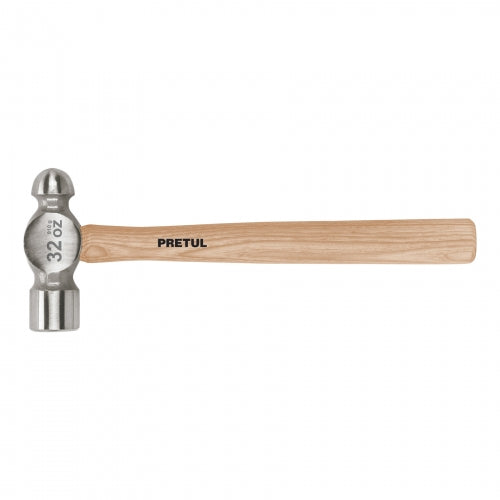 Martillo pulido de bola 32 oz mango madera, Pretul 22660 MB-32P