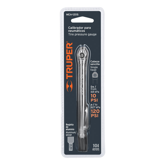 Calibrador de presión 120 psi cabeza sencilla, Truper 19096 MEA-120S