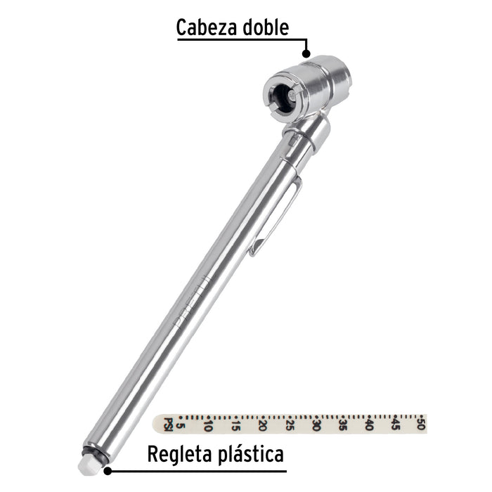 Calibrador de presión 50 psi, cabeza doble, Pretul 20182 MEA-50DP