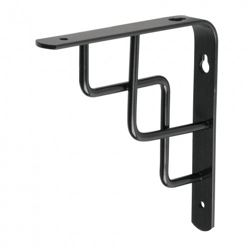 Ménsula reforzada negra 6 x 6' diseño escalera, Fiero 47702 MED-6NE