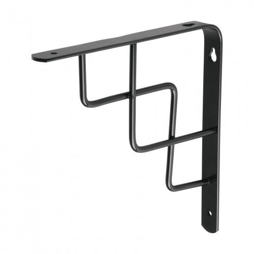 Ménsula reforzada negra 8 x 8' diseño escalera, Fiero 47703 MED-8NE