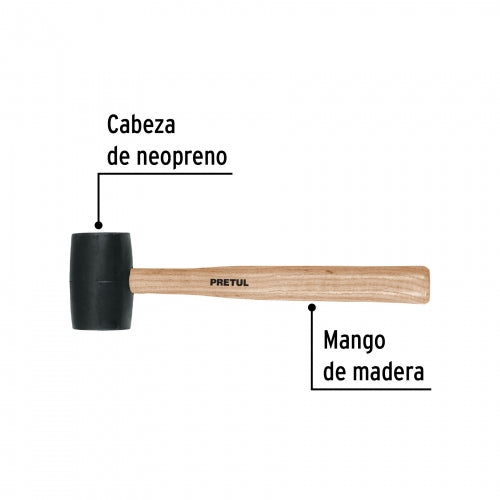 Mazo de hule, 16 oz, Pretul 20566 MH-16P