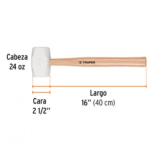 Mazo de hule 24 oz, Truper 16932 MH-24