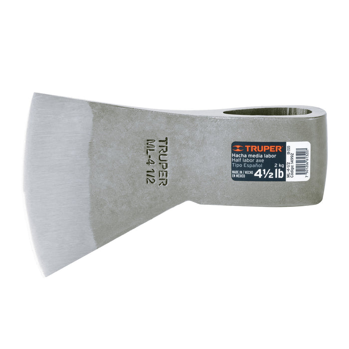 Hacha media labor 4 lb sin mango, Truper 14990 ML-4