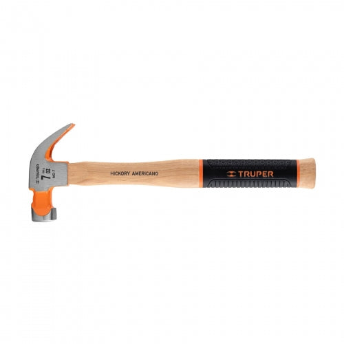 Martillo pulido 7 oz uña curva, mango hickory, Truper Grip 16650 MO-7