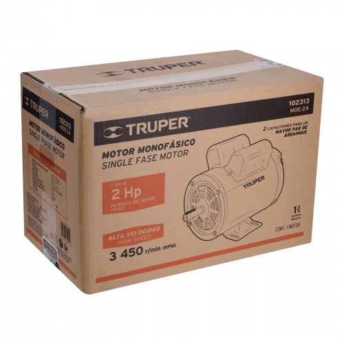 Motor eléctrico monofásico de 2 HP, alta velocidad, Truper 102313 MOE-2A