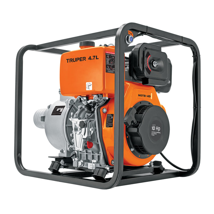 Motobomba autocebante 4' x 4' a diesel 10 HP, Truper 102422 MOTB-4D