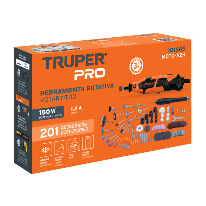 Herramienta rotativa profesional 150 W con 97 accesorios 17449 MOTO-A2