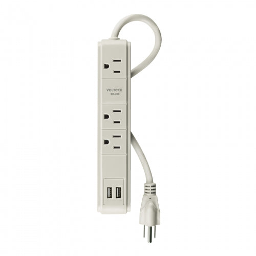 Multicontacto 16 AWG 3 entradas 2 puertos USB supresor 300 J 46089 MUL-340U