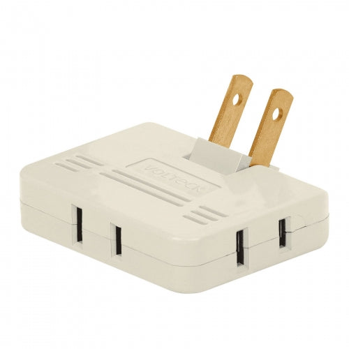 Multicontacto triple,tipo bisagra,entradas laterales,Volteck 46812 MUL-340