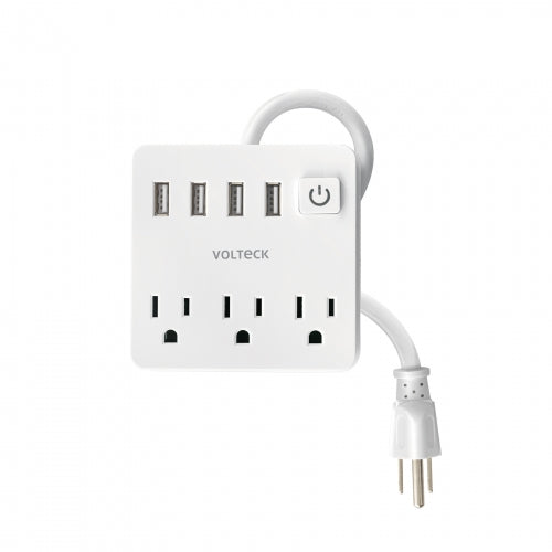 Multicontacto 16 AWG doméstico 3 entradas 4 ptos USB, blanco 49322 MUL-3U