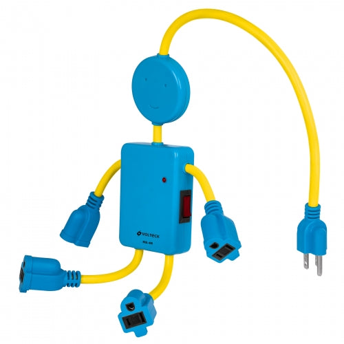 Multicontacto 16 AWG figura de niño con 4 entradas, Volteck 48182 MUL-4NI