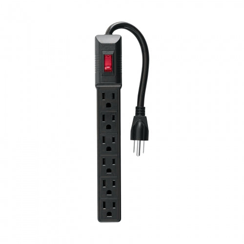 Multicontacto 16 AWG doméstico económico 6 entradas, negro 49860 MUL-6EN
