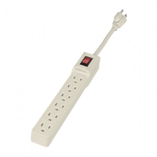 Multicontacto 16 AWG doméstico 6 entradas, Volteck 47188 MUL-6E