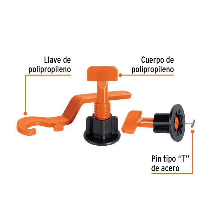 Bolsa con 50 niveladores para azulejos, Truper Código: 102395