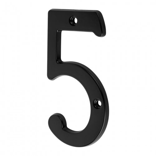 Número 5 de latón sólido 4', negro, Hermex 47858 NUCH-5N