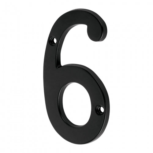 Número 6 de latón sólido 4', negro, Hermex 47859 NUCH-6N
