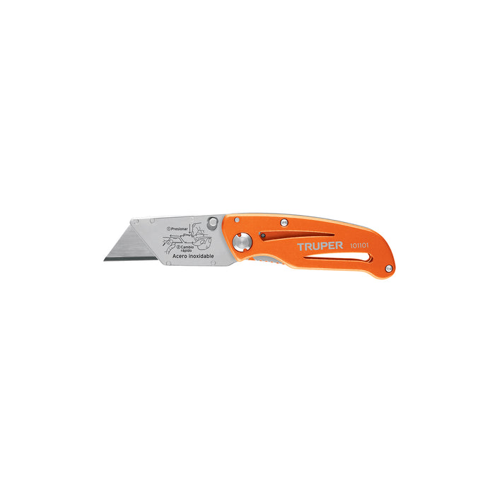 Navaja abatible 6' cuerpo de aluminio y acero inox, Truper Código: 101101