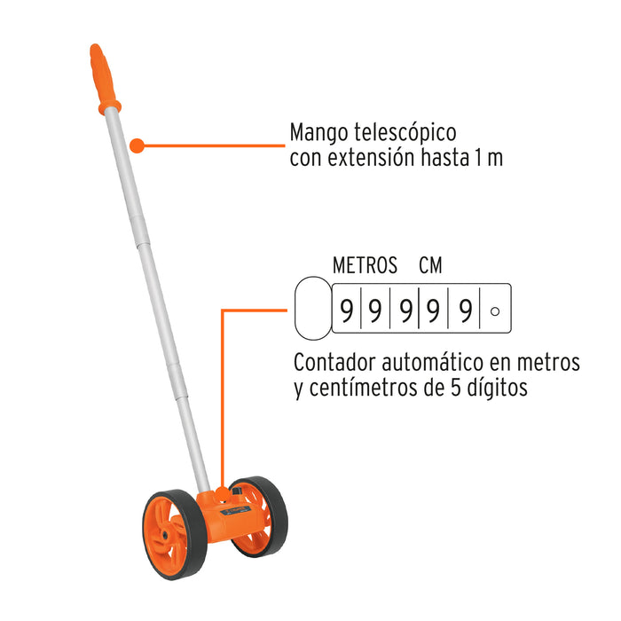 Odómetro con doble rueda de 4', Truper 15830 ODM-4