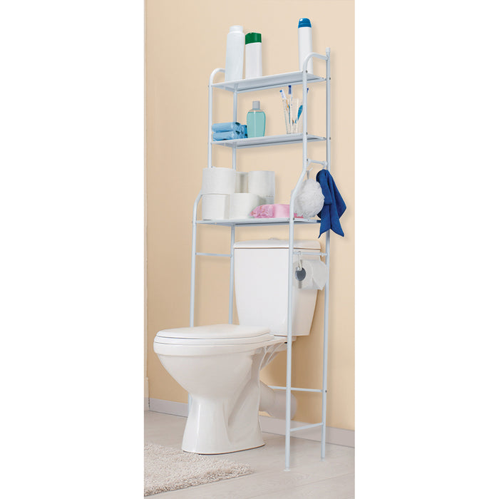 Mueble organizador blanco para baño con 3 repisas, Foset 47907