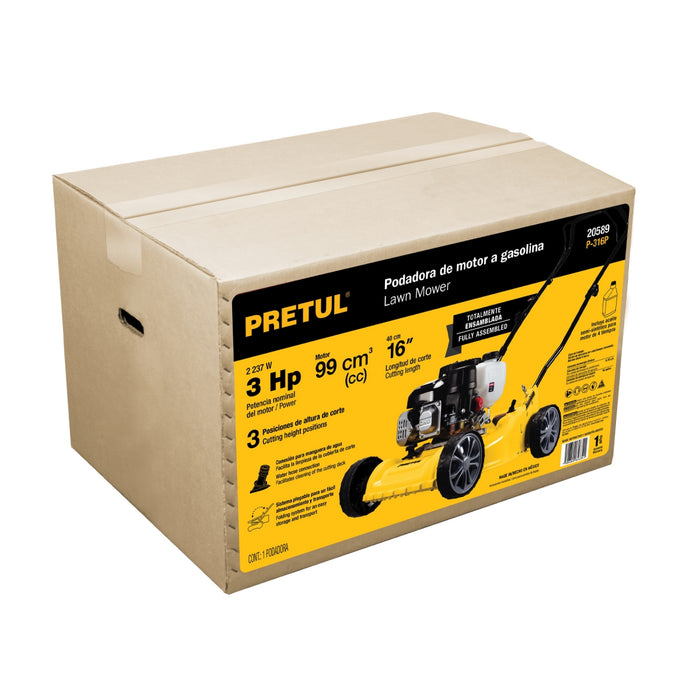 Podadora con motor a gasolina de 3 HP, 16' de corte, Pretul 20589 P-316P
