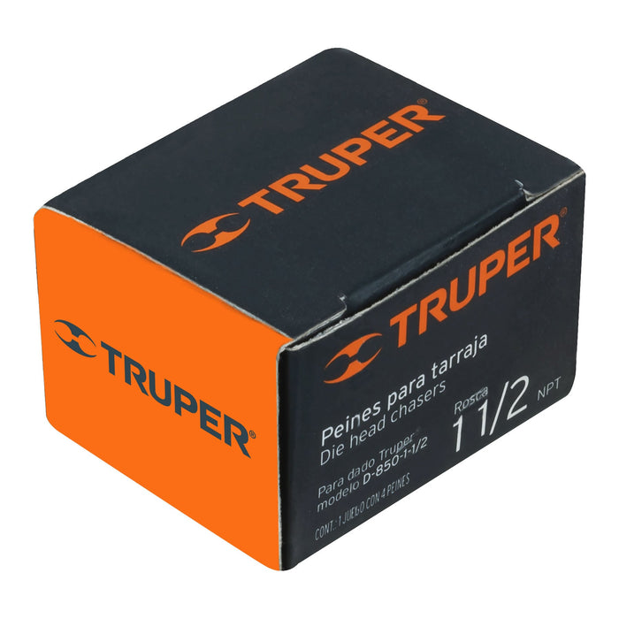 Juego de 4 peines 1' para tarrajas TA-850 y TA-851, Truper 13079 P-850-1