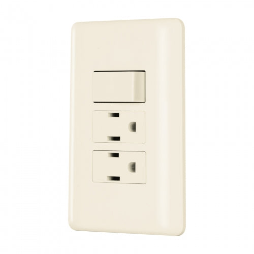 Placa armada interruptor y 2 contactos, marfil, Basic 26633 PA-APCO-B3I