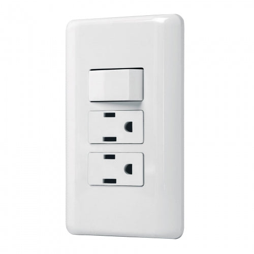 Placa armada 2 contactos e interruptor sencillo, Basic 25079 PA-APCO-B3