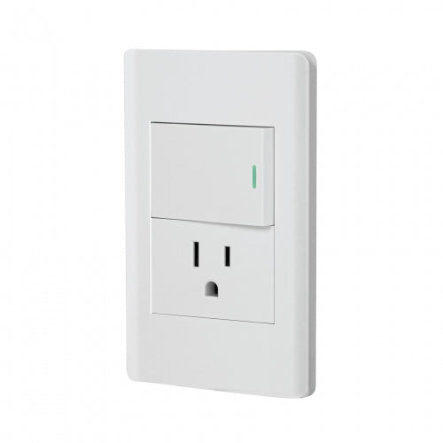 Placa armada blanca interruptor y contacto 1.5 mód, Lisboa 47966 PA-APCO15-LB