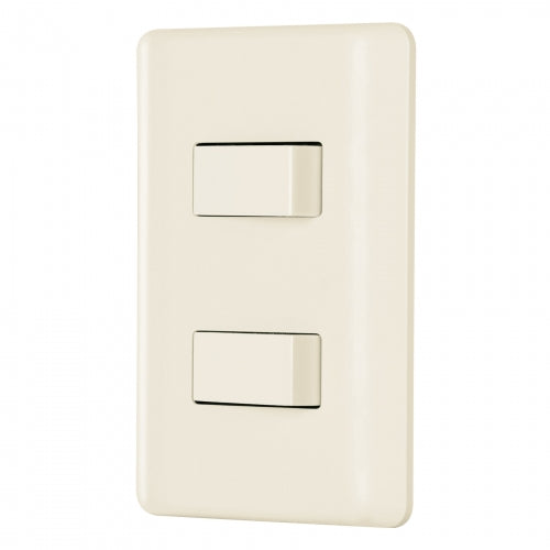 Placa armada 1 interruptor y 1 escalera, marfil, Basic 26639 PA-APDO-EBI