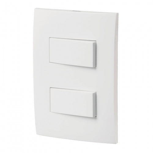 Placa armada interruptor sencillo y escalera, Oslo, blanco 46495 PA-APDO-EOB