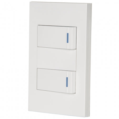 Placa armada 2 interruptores 1de 3vías,1 mod,Española,blanco 45602 PA-APDO1-EEB