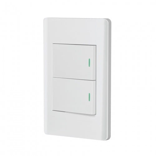 Placa armada blanca 2 interruptores 1.5 módulos, Lisboa 47960 PA-APDO15-LB