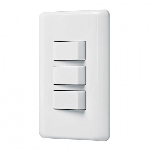 Placa armada con 3 interruptores sencillos, Volteck Basic 25083 PA-APTR-B